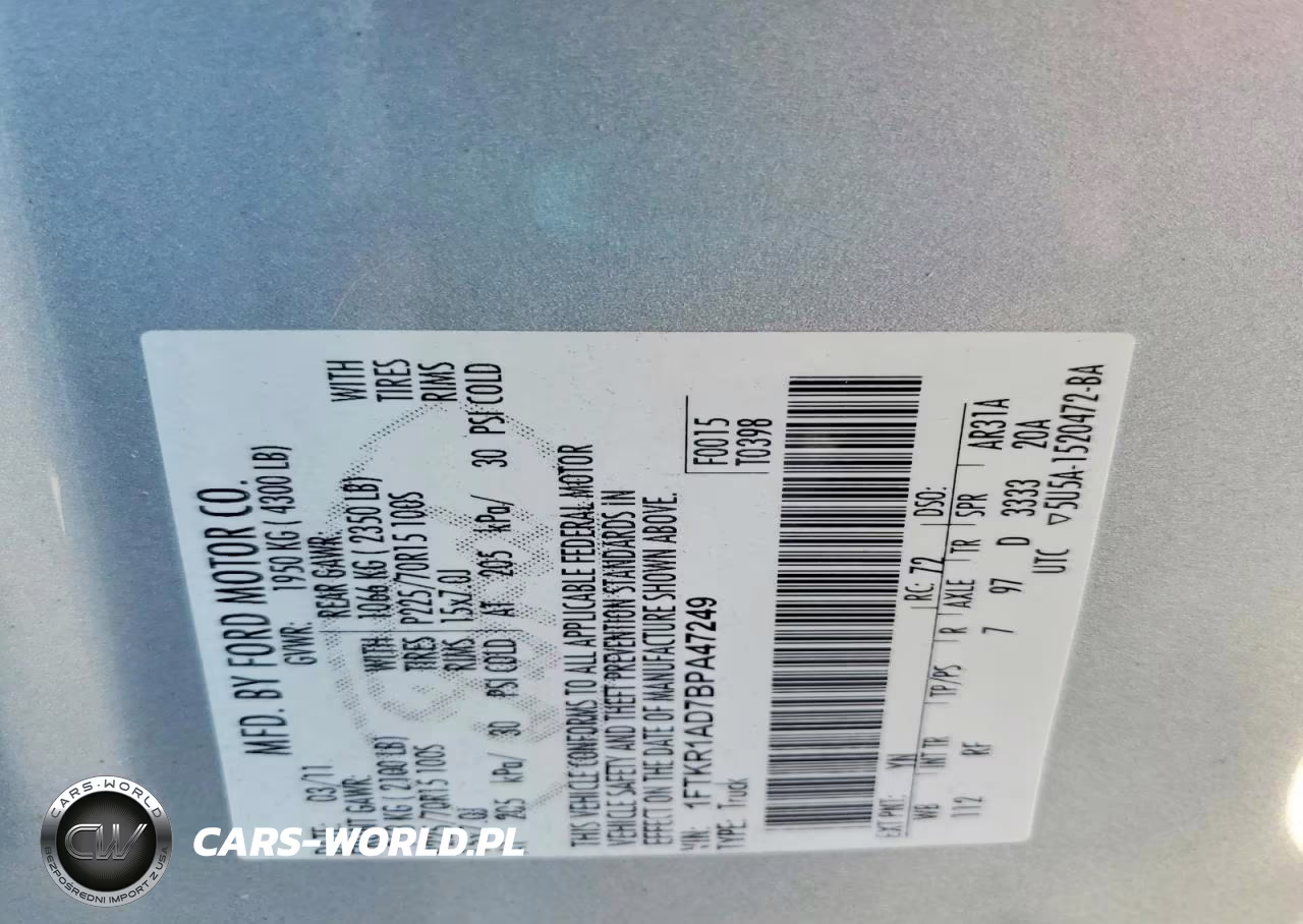 2011 Ford Ranger VIN:1FTKR1AD7BPA47249 - 12