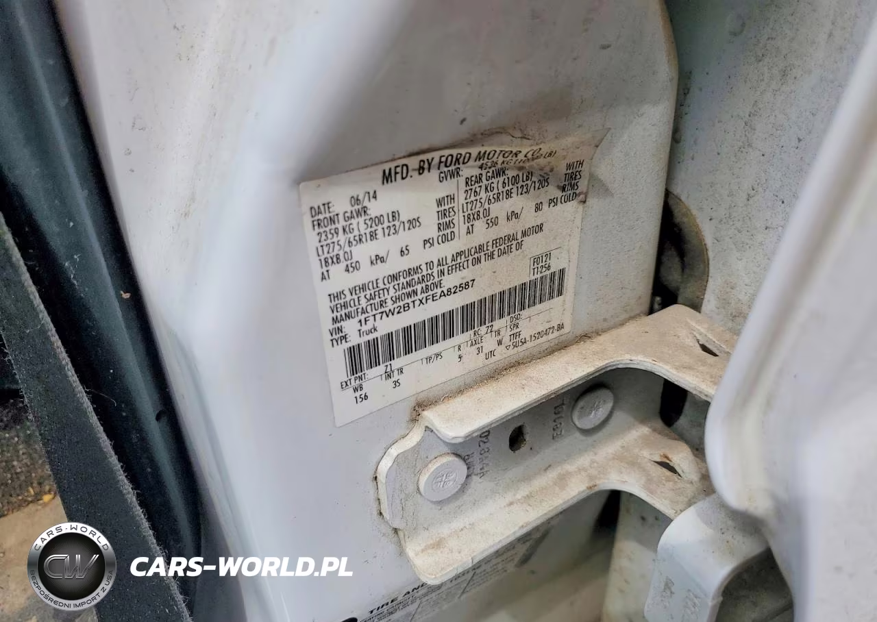 2015 Ford F250 Super Duty VIN:1FT7W2BTXFEA82587 - 12