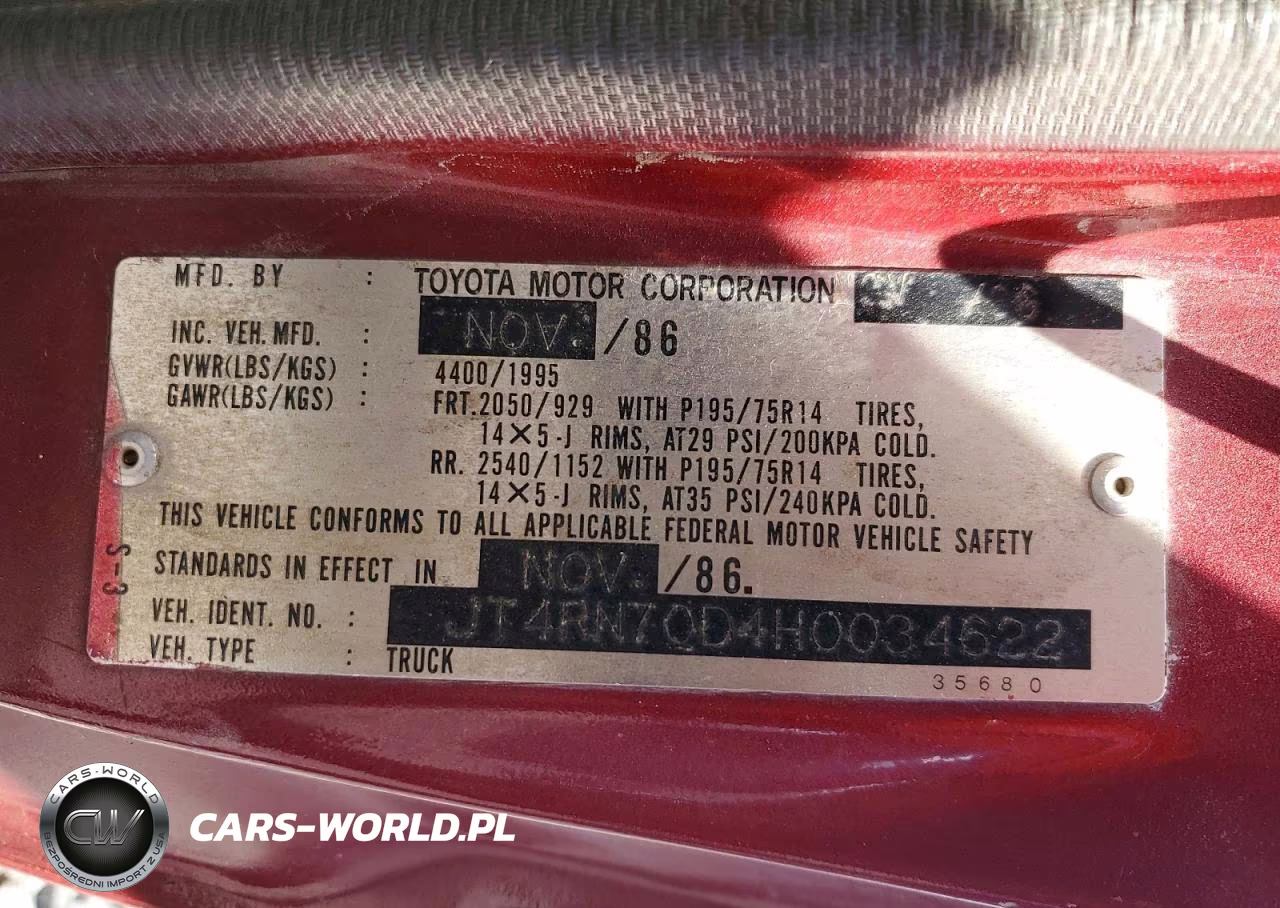 1987 Toyota Pickup Xtracab Rn70 Dlx VIN:JT4RN70D4H0034622 - 13