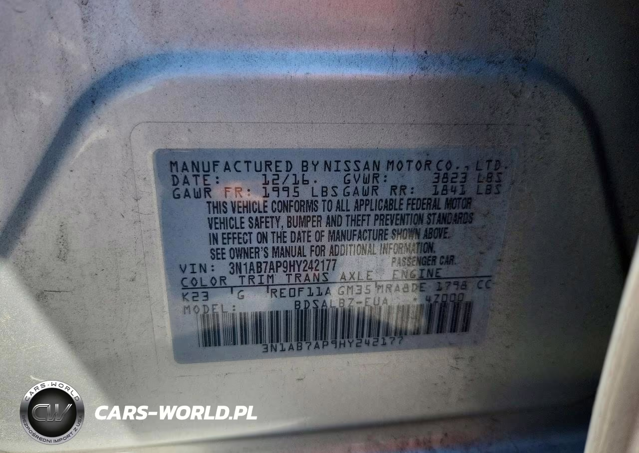 2017 Nissan Sentra S VIN:3N1AB7AP9HY242177 - 12