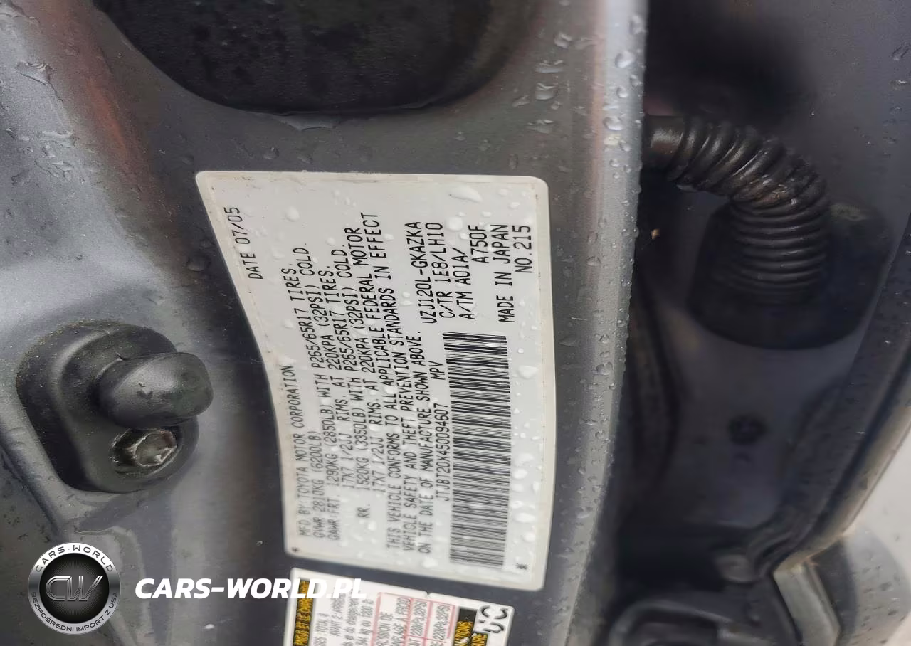 2005 Lexus Gx 470 VIN:JTJBT20X450094607 - 13