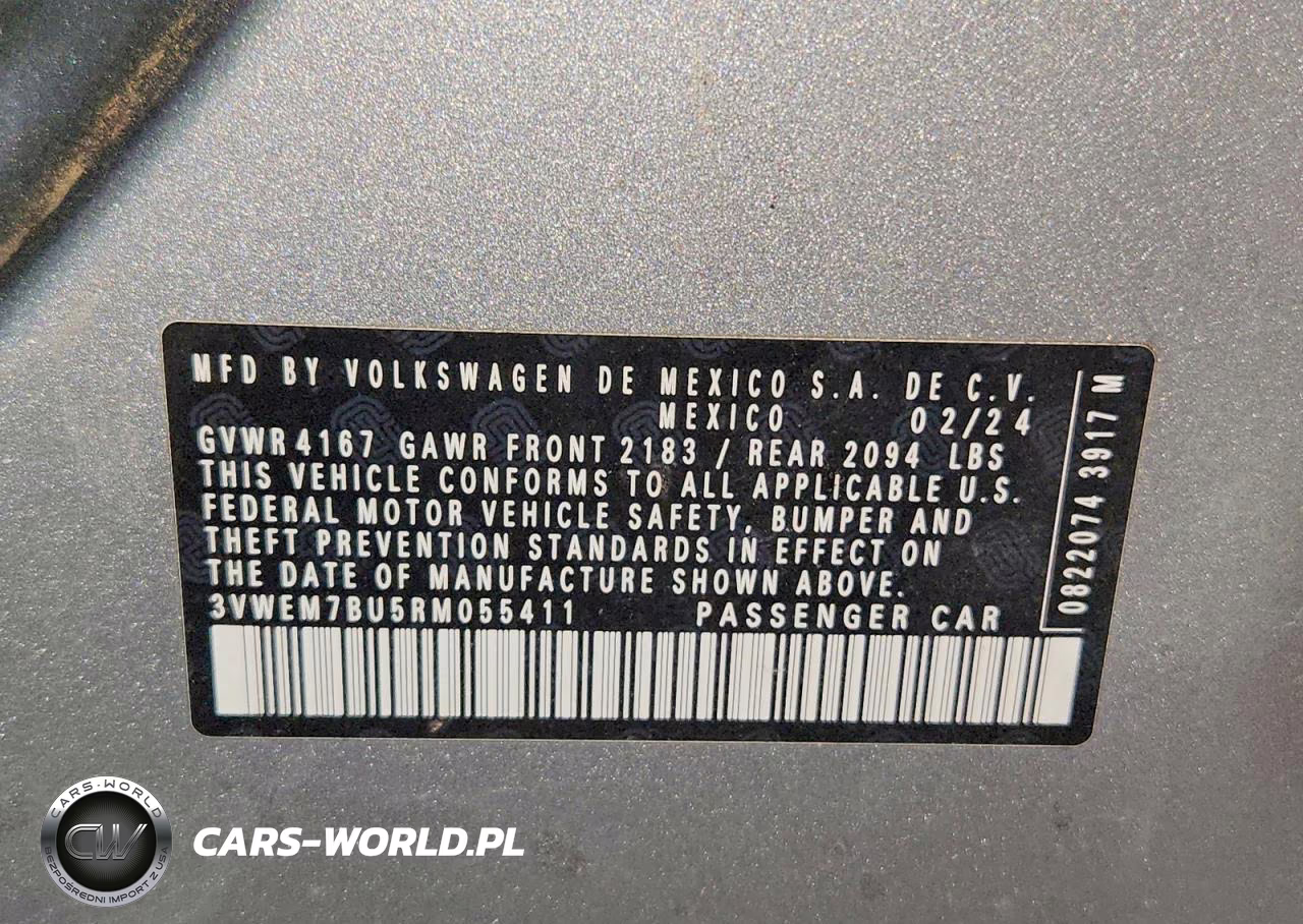 2024 Volkswagen Jetta Se VIN:3VWEM7BU5RM055411 - 12