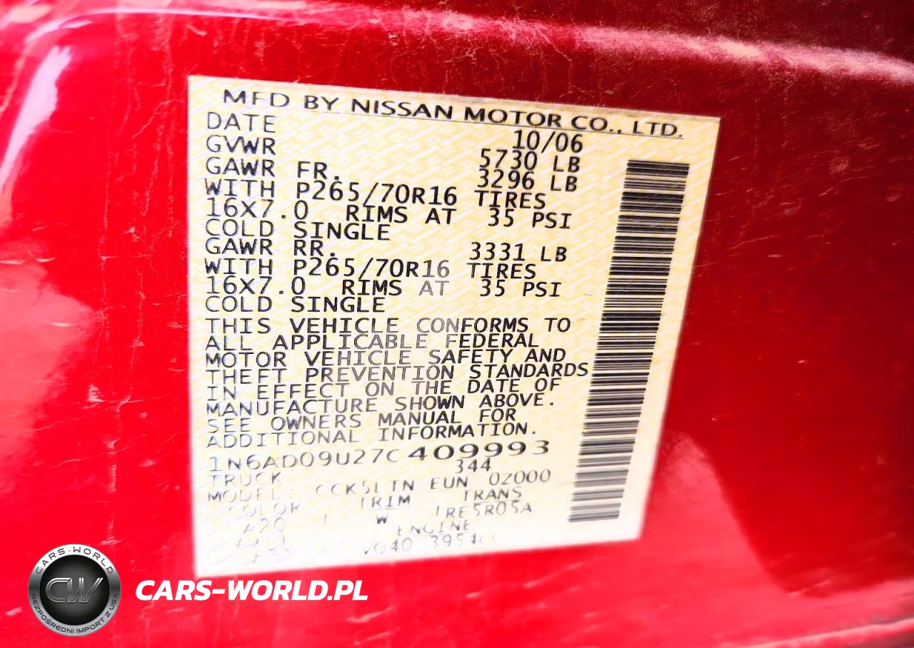 2007 Nissan Frontier Se VIN:1N6AD09U27C409993 - 13