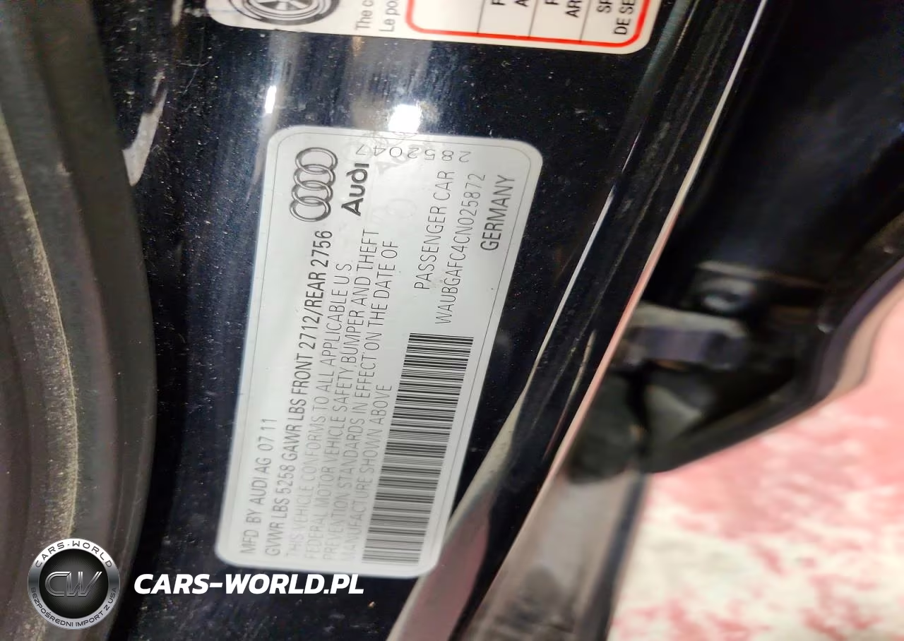 2012 Audi A6 VIN:WAUBGAFC4CN025872 - 12