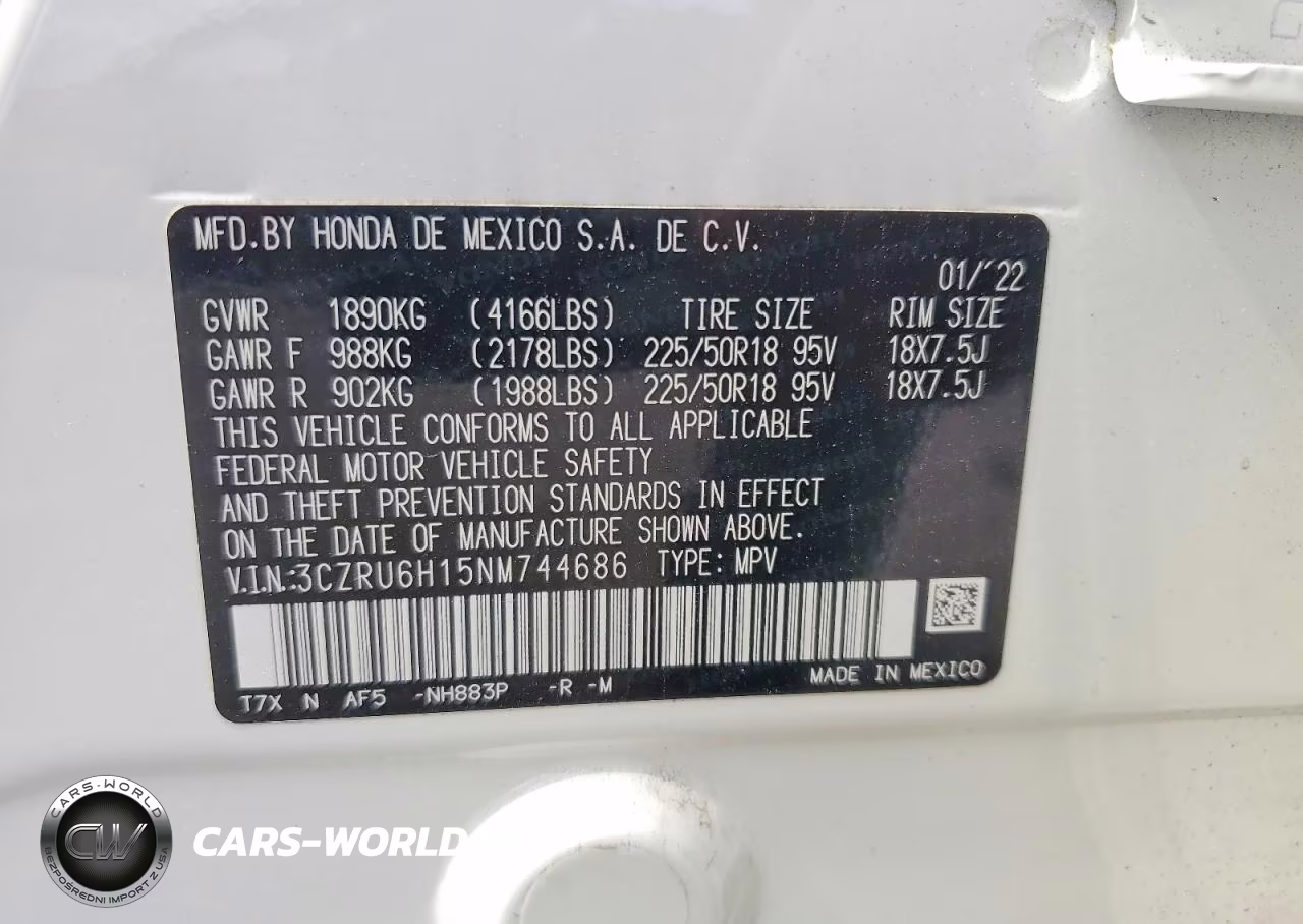 2022 Honda Hr-V Sport VIN:3CZRU6H15NM744686 - 13