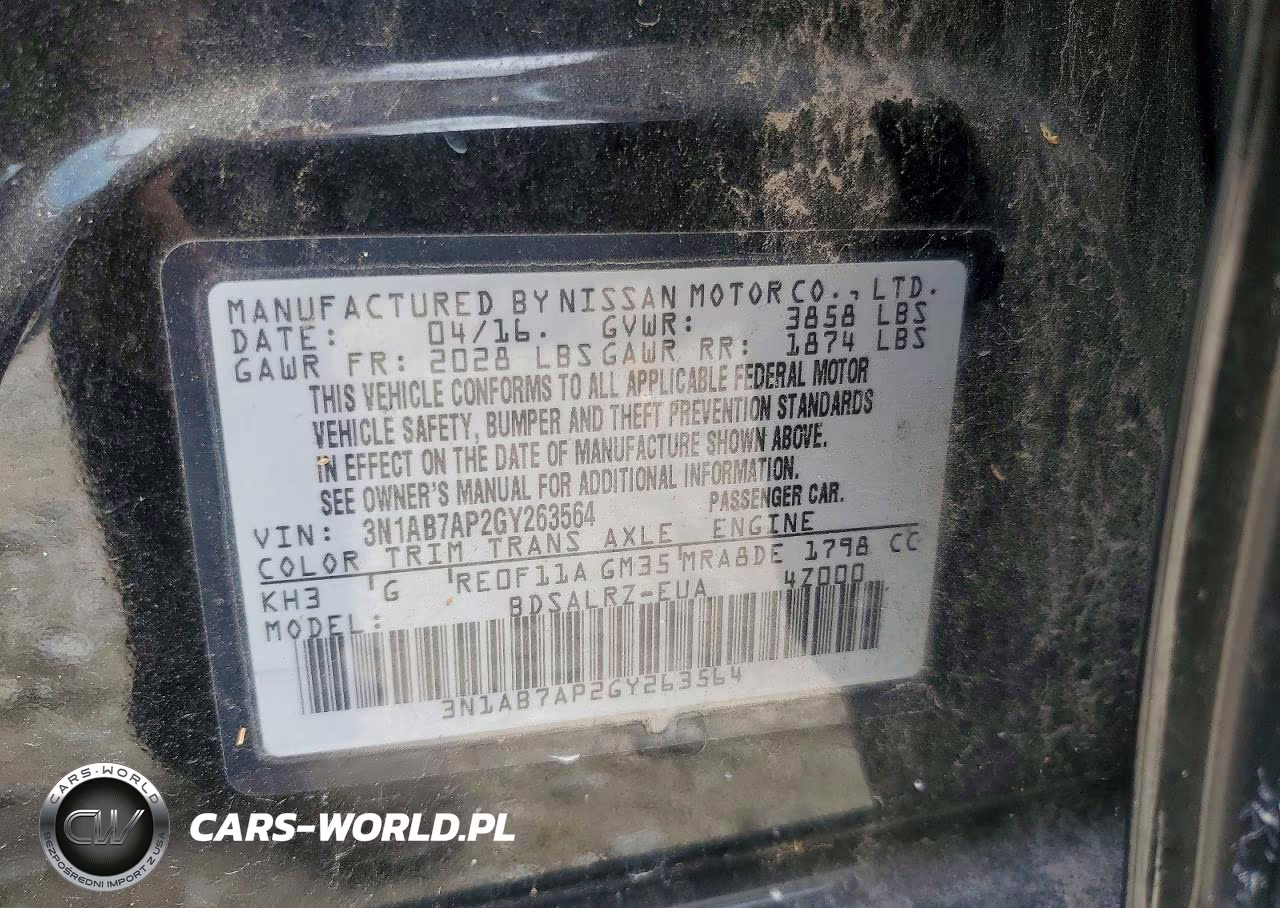 2016 Nissan Sentra Sr VIN:3N1AB7AP2GY263564 - 13