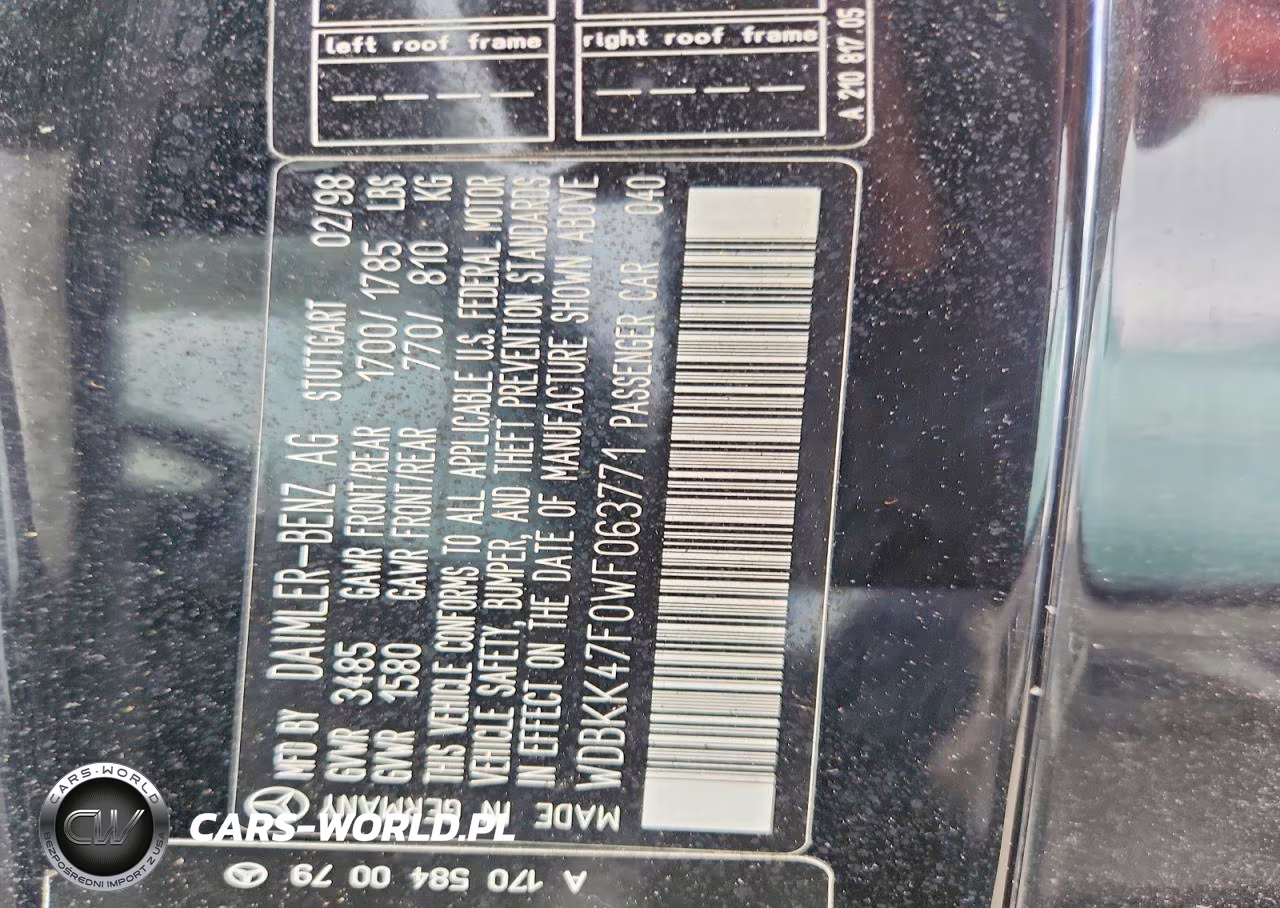 1998 Mercedes-Benz Slk 230 Kompressor VIN:WDBKK47F0WF063771 - 13