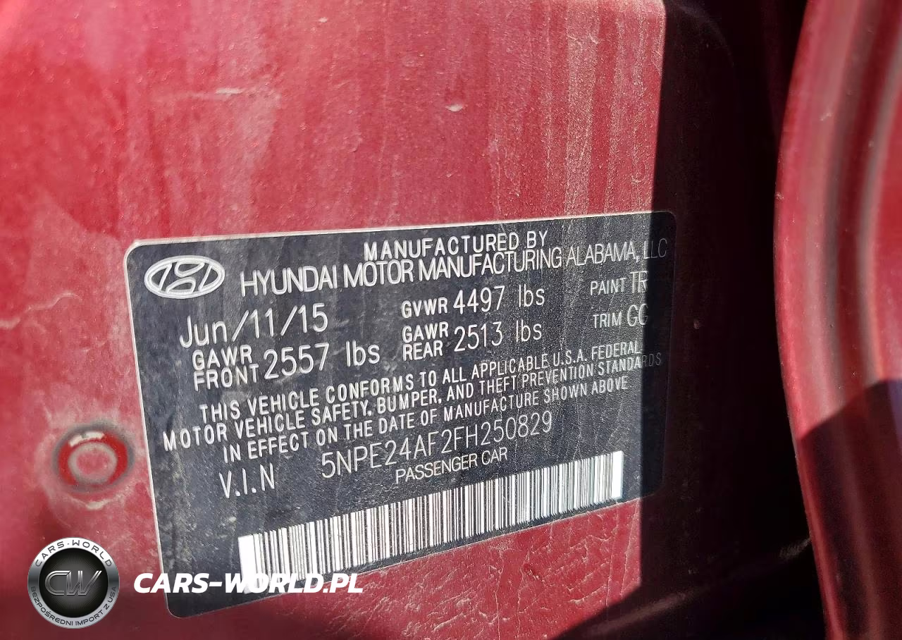 2015 Hyundai Sonata Se VIN:5NPE24AF2FH250829 - 12