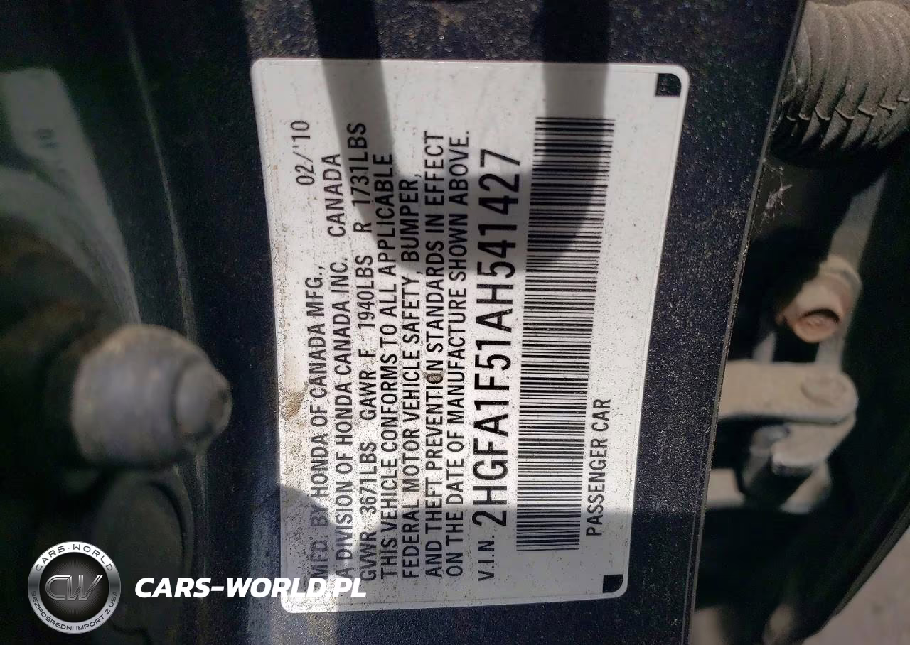 2010 Honda Civic Lx VIN:2HGFA1F51AH541427 - 13