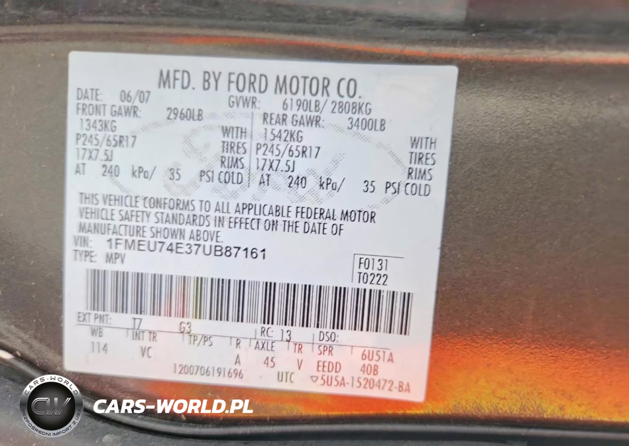 2007 Ford Exlplorer VIN:1FMEU74E37UB87161 - 13