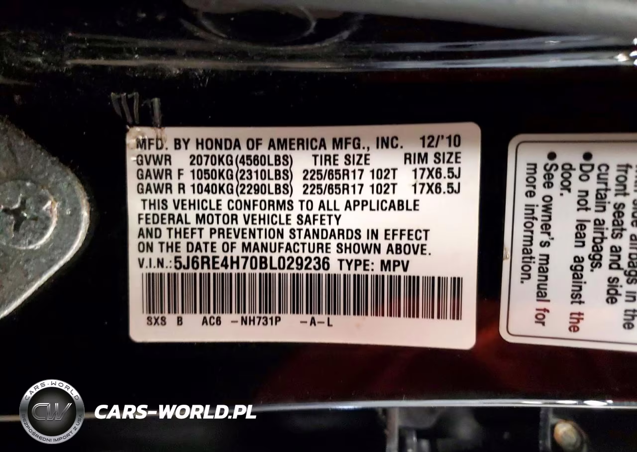 2011 Honda Cr-V Exl VIN:5J6RE4H70BL029236 - 14