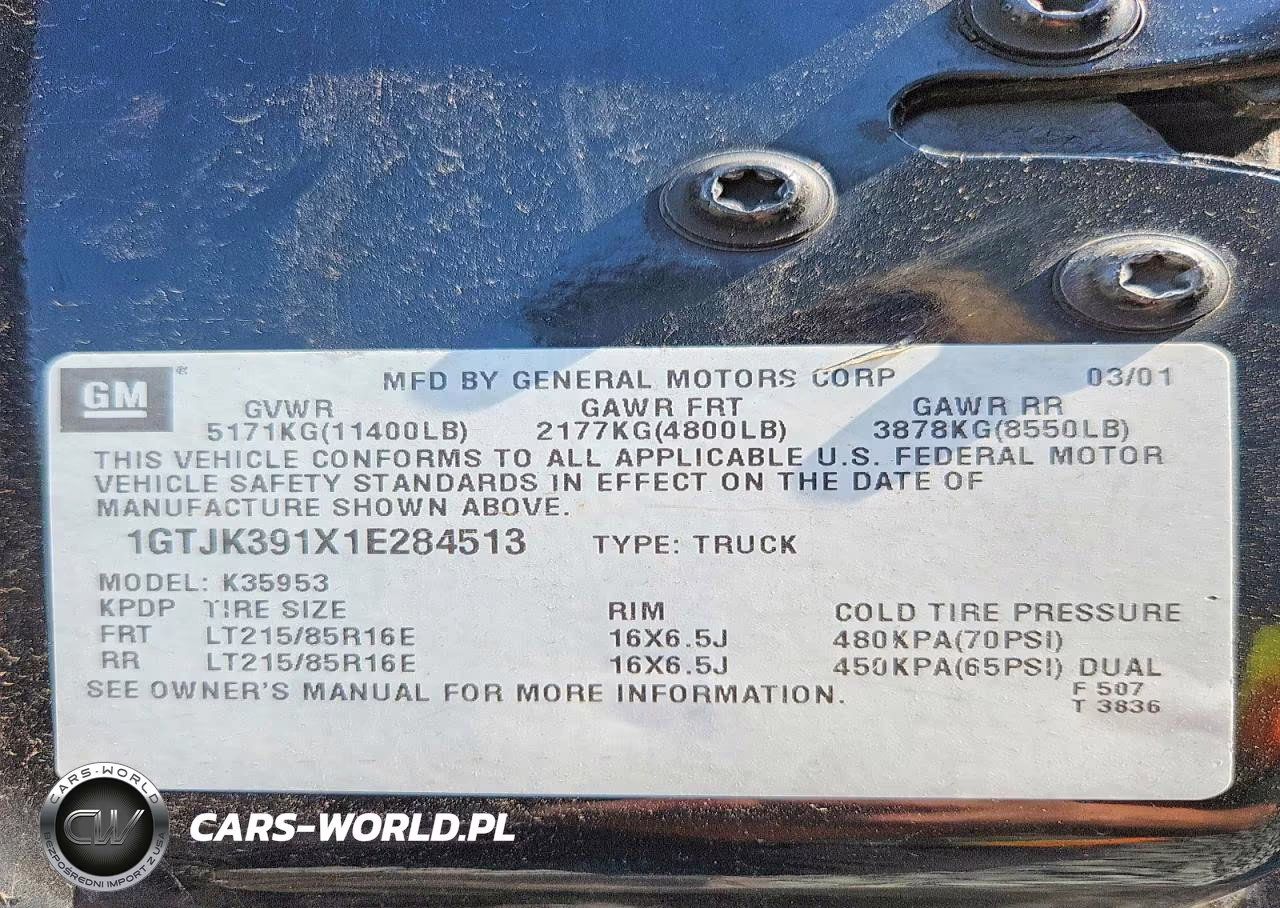 2001 GMC New Sierra K3500 VIN:1GTJK391X1E284513 - 12