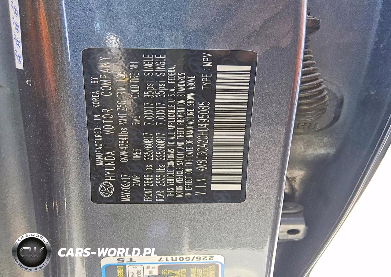 2017 Hyundai Tucson Eco VIN:KM8J3CA20HU495085 - 13