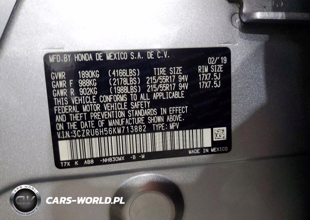 2019 Honda Hr-V Ex VIN:3CZRU6H56KM713882 - 14