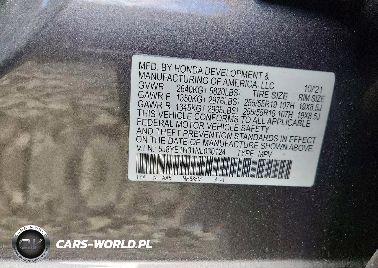 2022 Acura Mdx VIN:5J8YE1H31NL030124 - 12