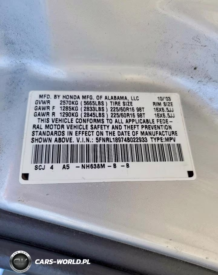 2004 Honda Odyssey Exl VIN:5FNRL18974B022933 - 13