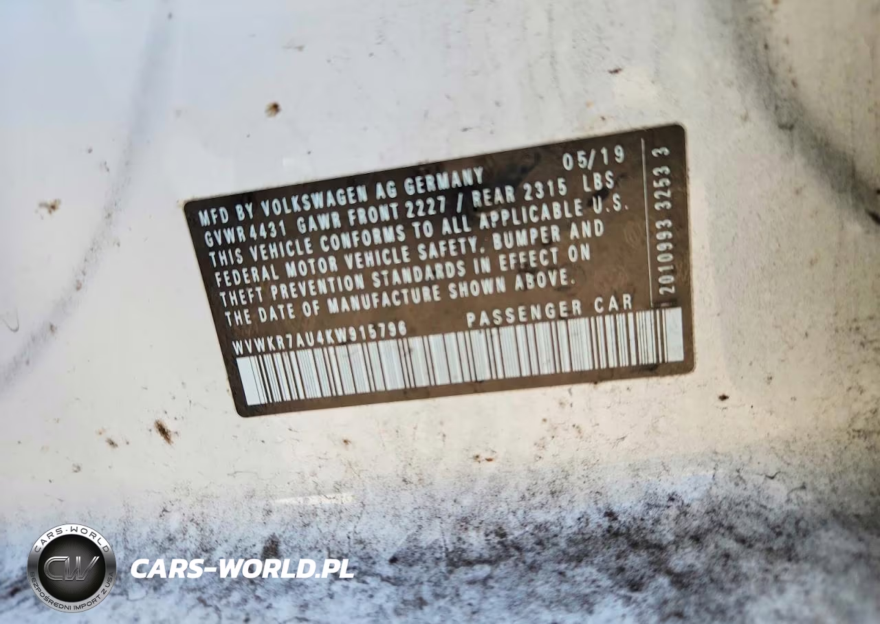 2019 Volkswagen E-Golf Se VIN:WVWKR7AU4KW915796 - 12
