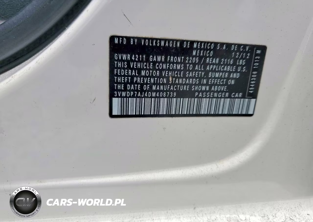 2013 Volkswagen Jetta Se VIN:3VWDP7AJ4DM408739 - 12