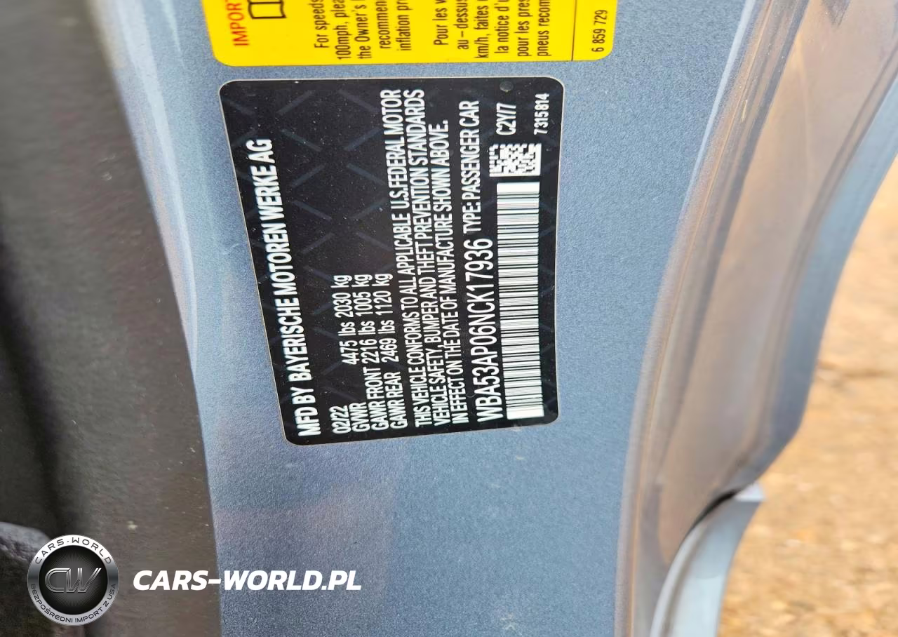2022 BMW 430I VIN:WBA53AP06NCK17936 - 12