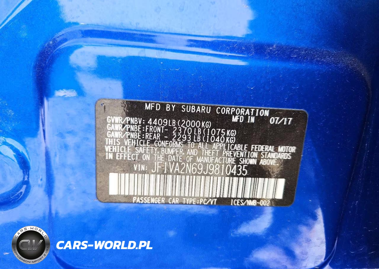 2018 Subaru Wrx Sti VIN:JF1VA2N69J9810435 - 13