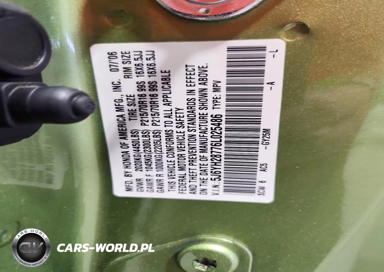 2006 Honda Element Ex VIN:5J6YH28776L025486 - 13