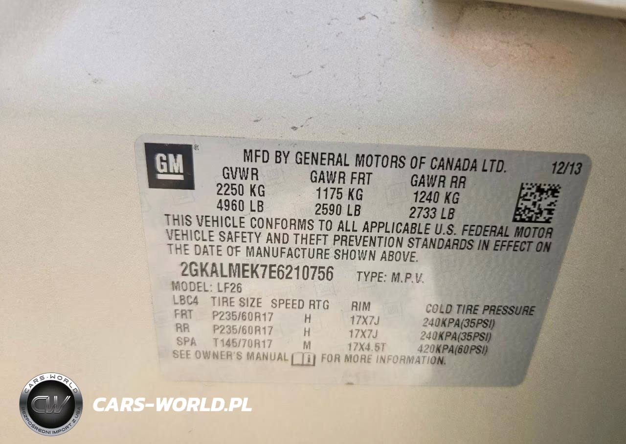 2014 GMC Terrain Sle VIN:2GKALMEK7E6210756 - 12