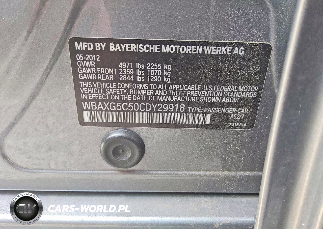 2012 BMW 528 I VIN:WBAXG5C50CDY29918 - 12