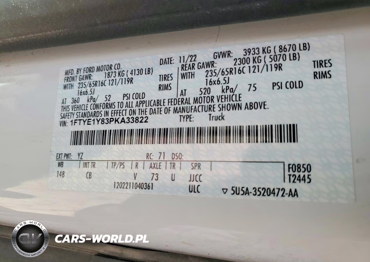 2023 Ford Transit 150 Delivery Van VIN:1FTYE1Y83PKA33822 - 14