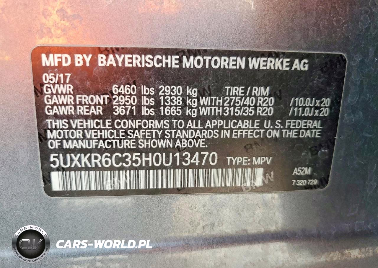 2017 BMW X5 xDrive50I VIN:5UXKR6C35H0U13470 - 14