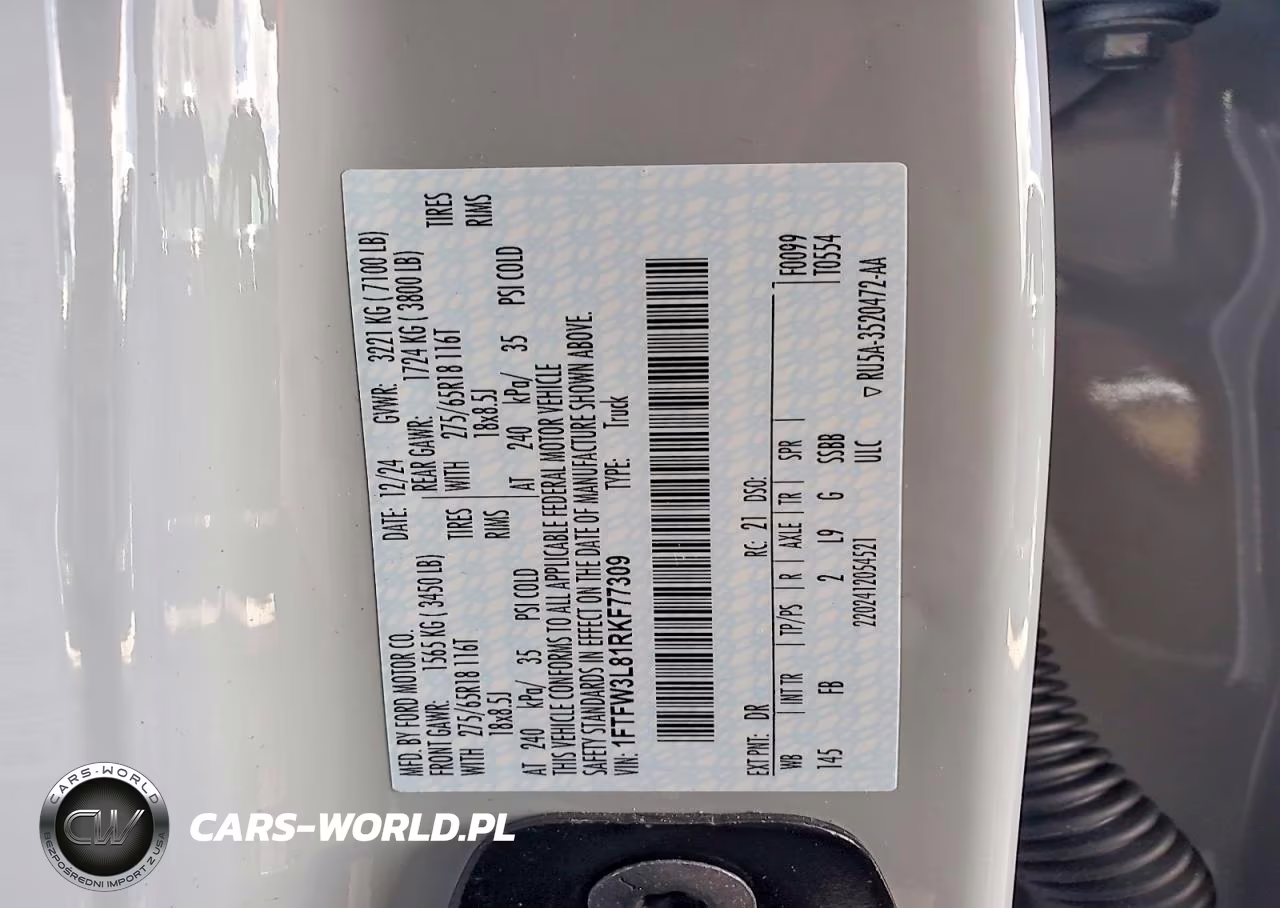 2024 Ford F150 Xlt VIN:1FTFW3L81RKF77309 - 12