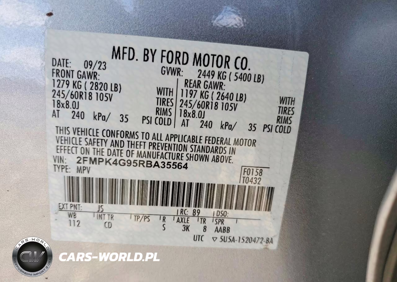 2024 Ford Edge Se VIN:2FMPK4G95RBA35564 - 13