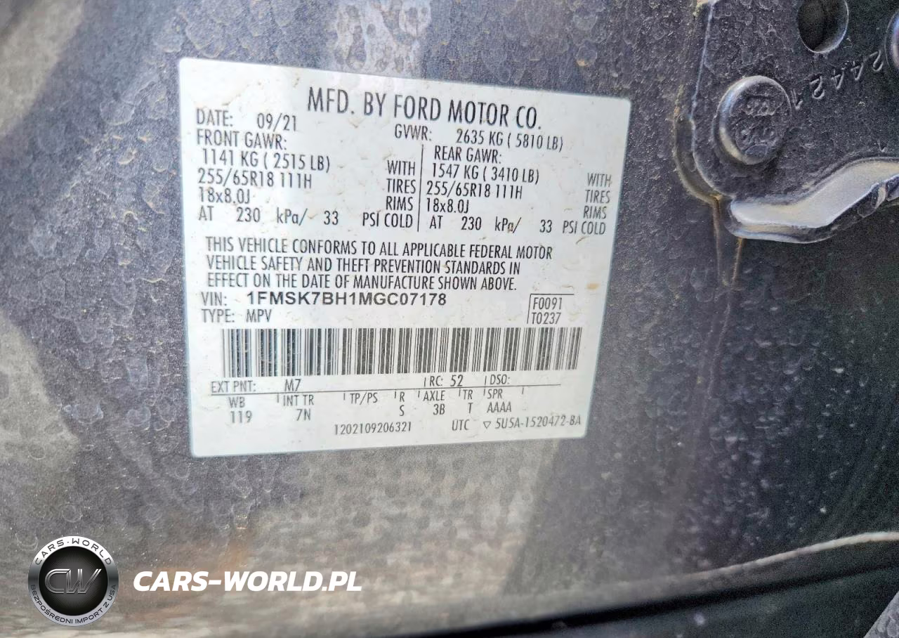 2021 Ford Explorer VIN:1FMSK7BH1MGC07178 - 12