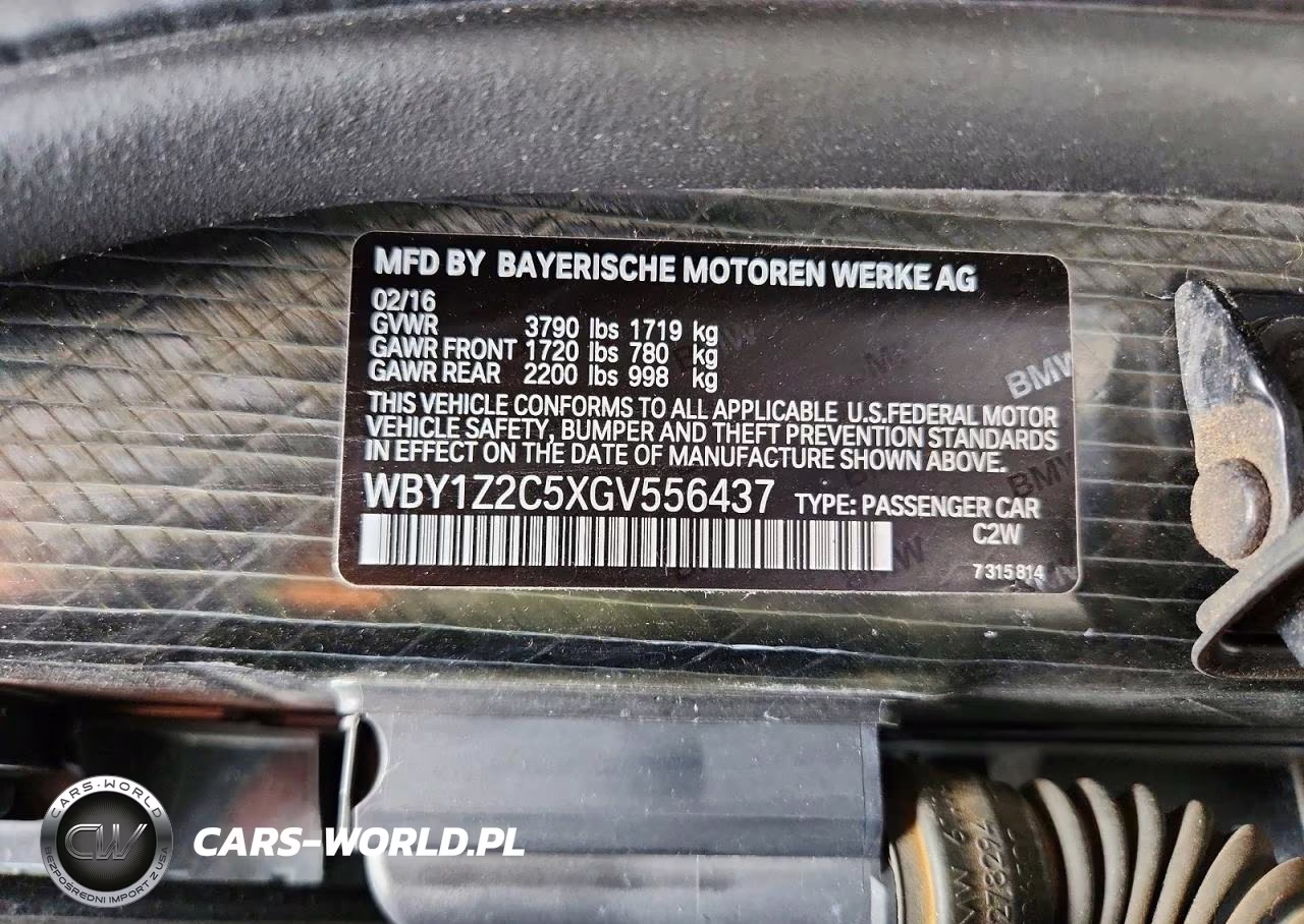 2016 BMW I3 Bev VIN:WBY1Z2C5XGV556437 - 13