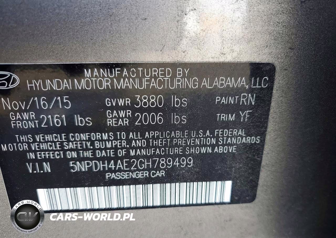 2016 Hyundai Elantra Se VIN:5NPDH4AE2GH789499 - 13