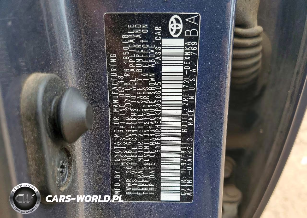 2019 Toyota Corolla Le VIN:5YFBURHE2KP856605 - 12