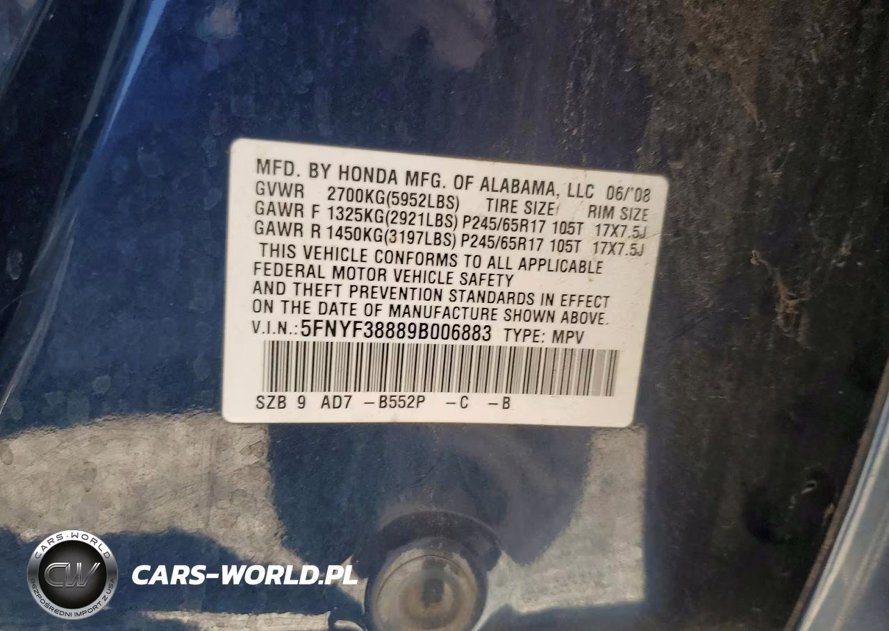 2009 Honda Pilot Touring VIN:5FNYF38889B006883 - 13