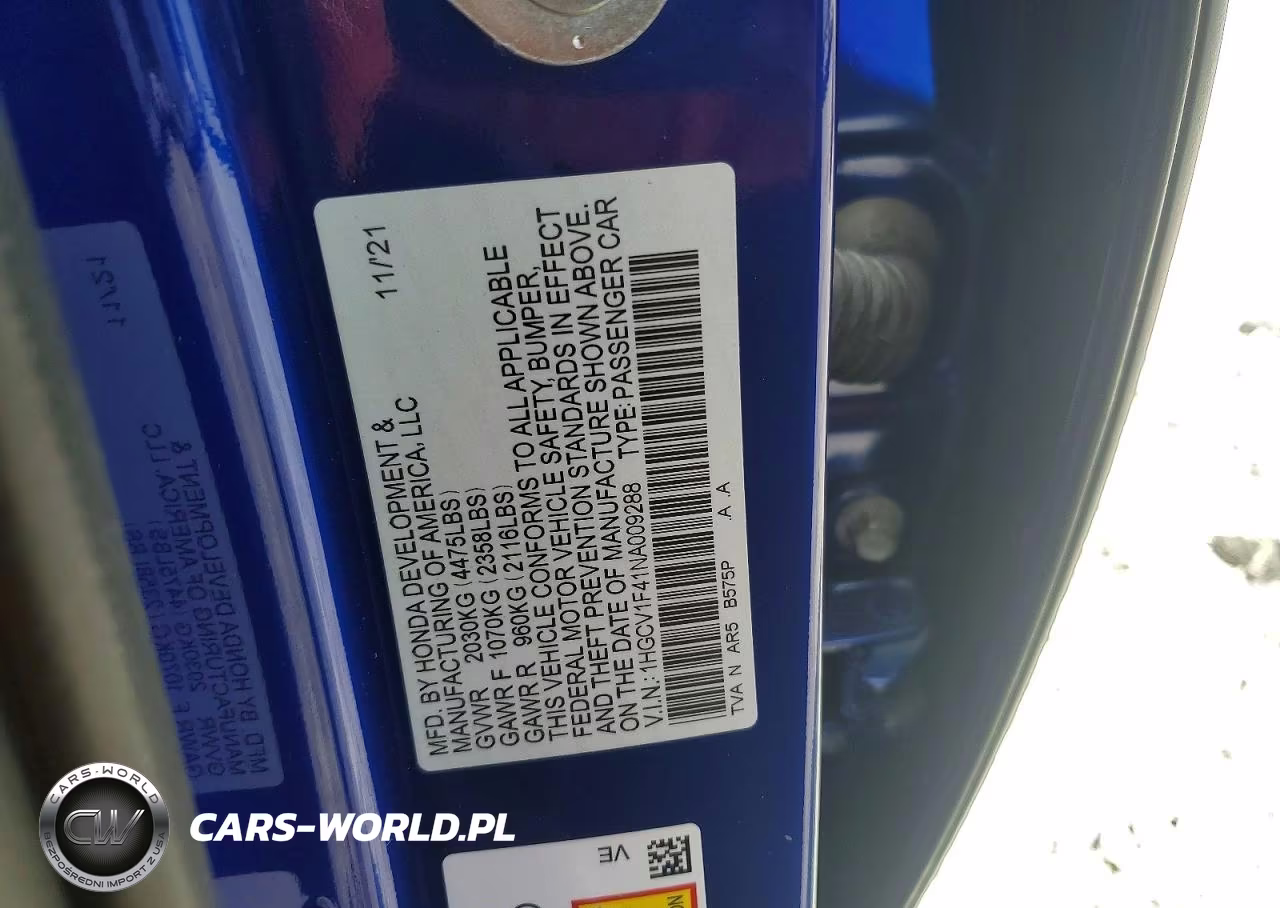 2022 Honda Accord Sport Se VIN:1HGCV1F41NA009288 - 13