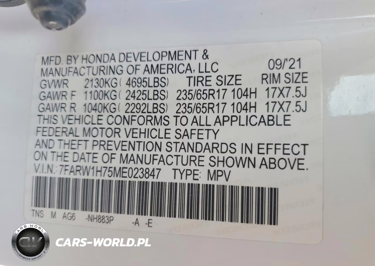 2021 Honda Cr-V Se VIN:7FARW1H75ME023847 - 12