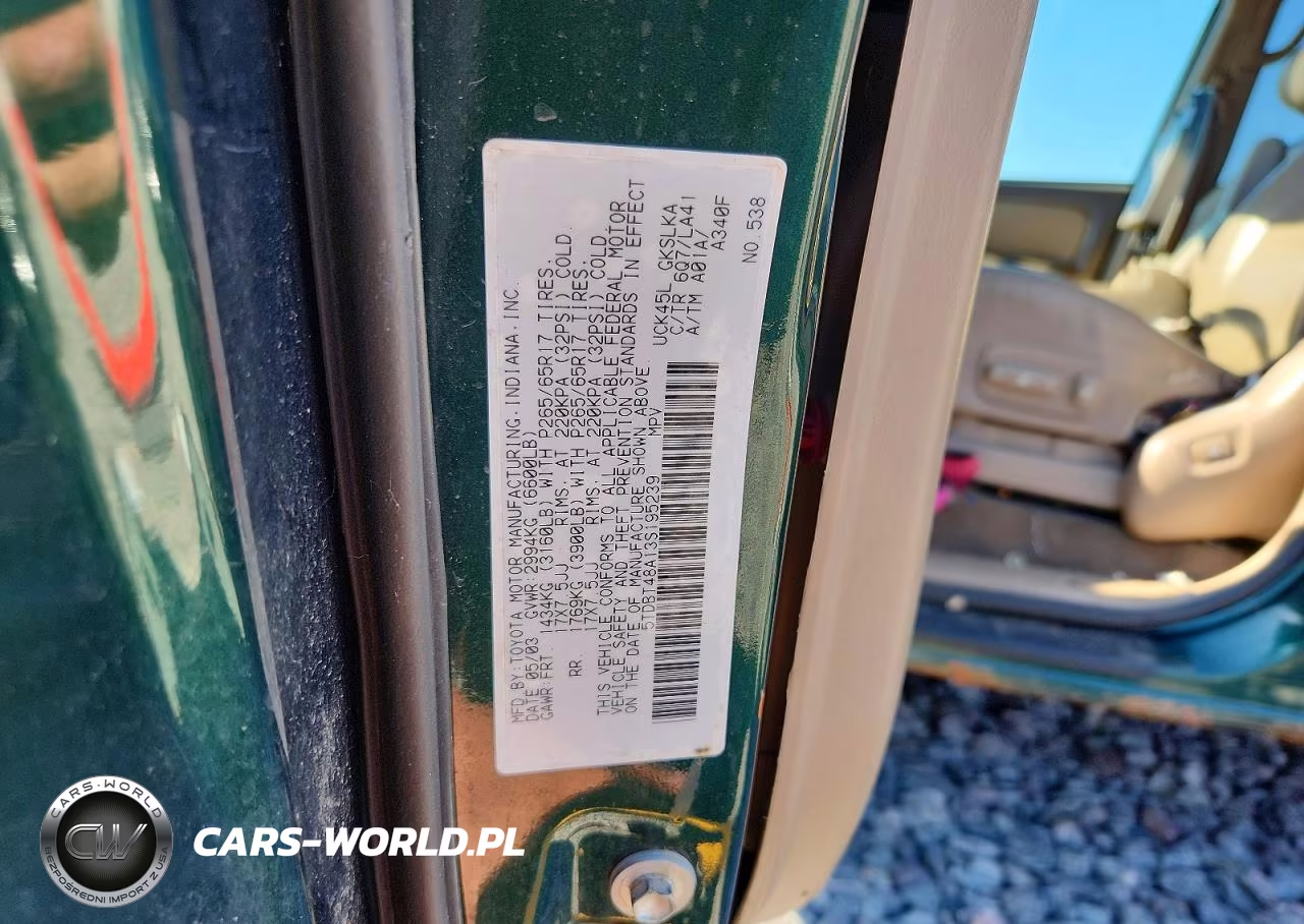 2003 Toyota Sequoia Limited VIN:5TDBT48A13S195239 - 13