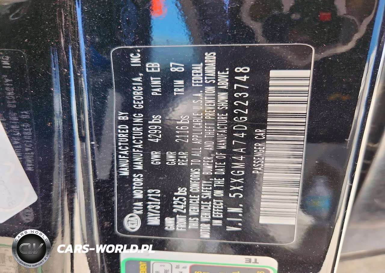 2013 Kia Optima Lx VIN:5XXGM4A74DG223748 - 12