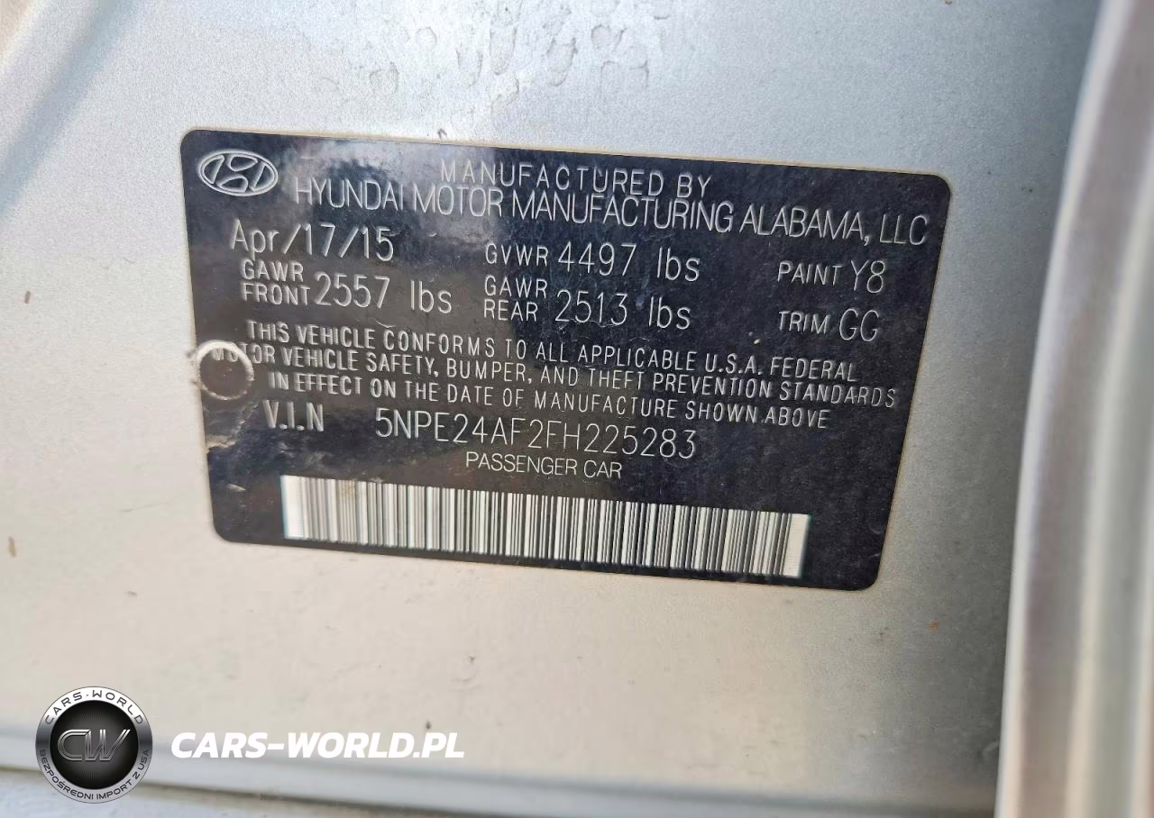 2015 Hyundai Sonata Se VIN:5NPE24AF2FH225283 - 12