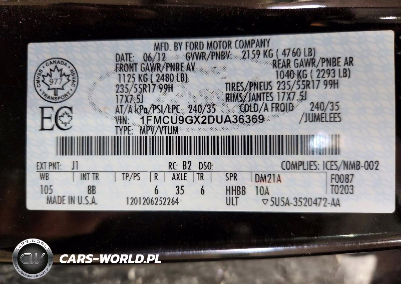 2013 Ford Escape Se VIN:1FMCU9GX2DUA36369 - 12
