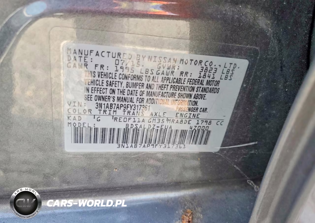 2015 Nissan Sentra Sv VIN:3N1AB7AP9FY317361 - 12