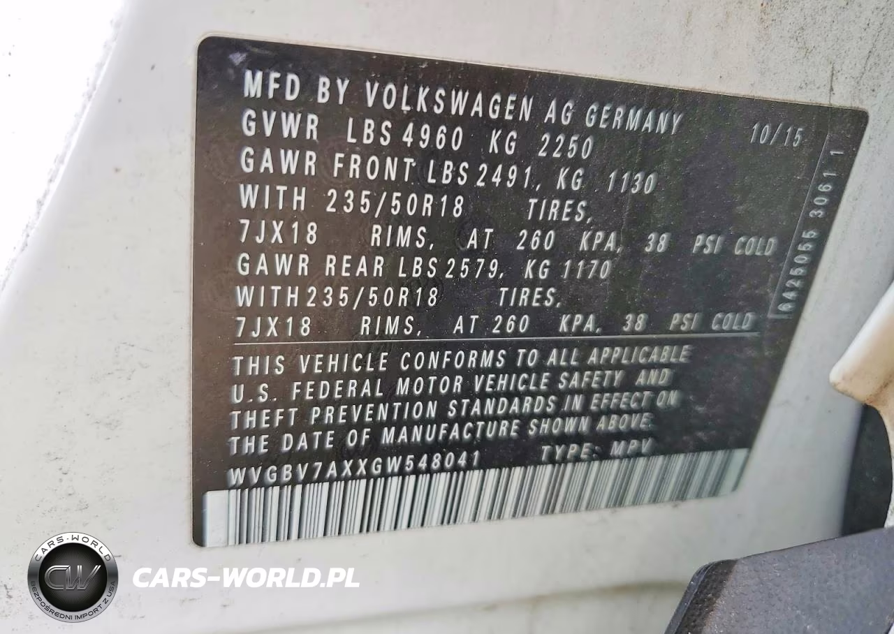 2016 Volkswagen Tiguan S VIN:WVGBV7AXXGW548041 - 13