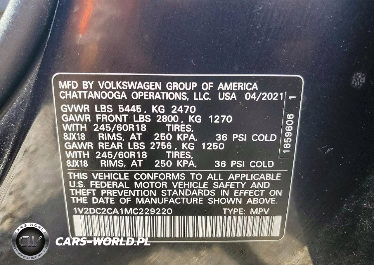 2021 Volkswagen Atlas Cross Sport Se VIN:1V2DC2CA1MC229220 - 13