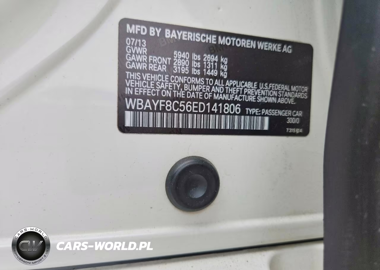 2014 BMW 750 Lxi VIN:WBAYF8C56ED141806 - 13