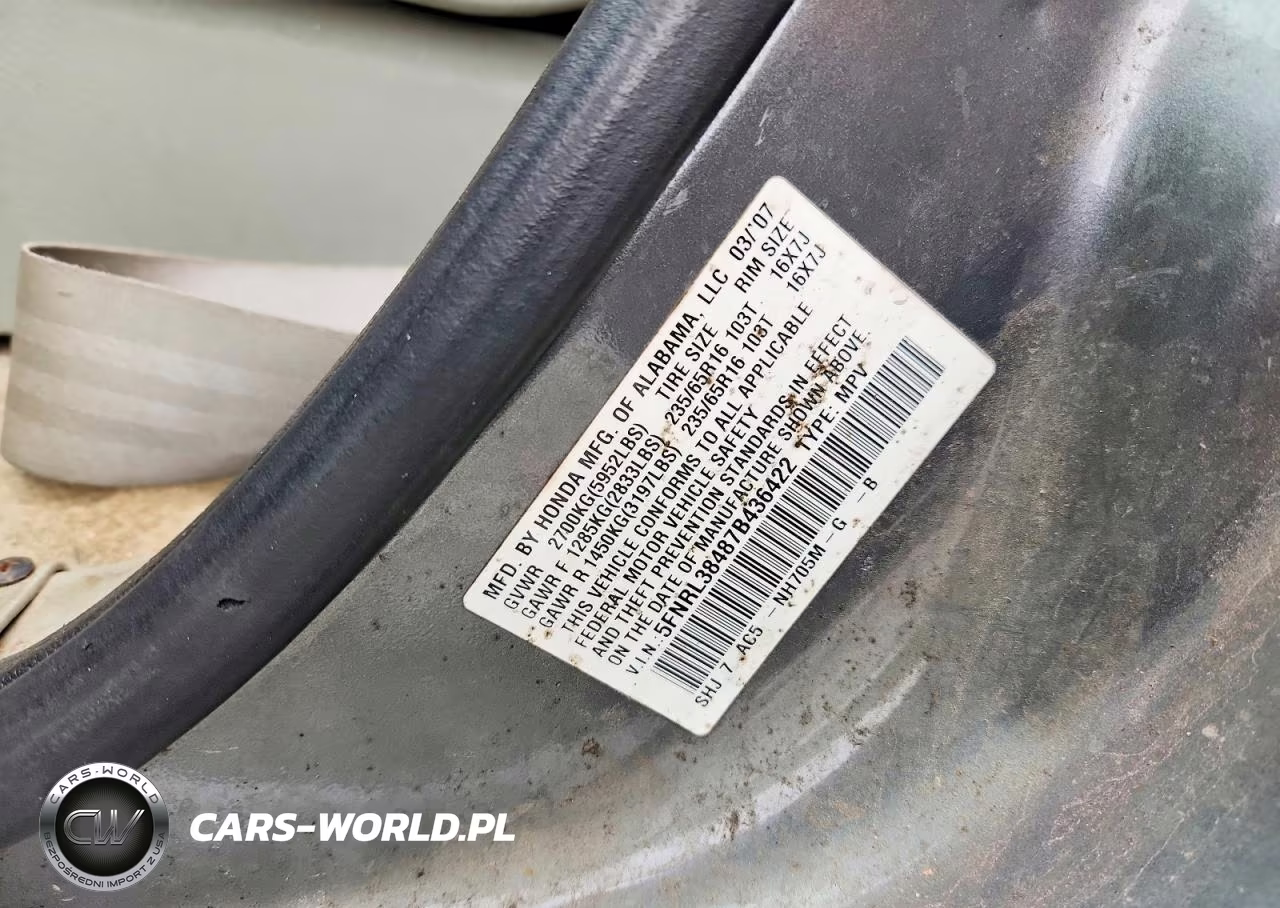2007 Honda Odyssey Ex VIN:5FNRL38487B436422 - 13