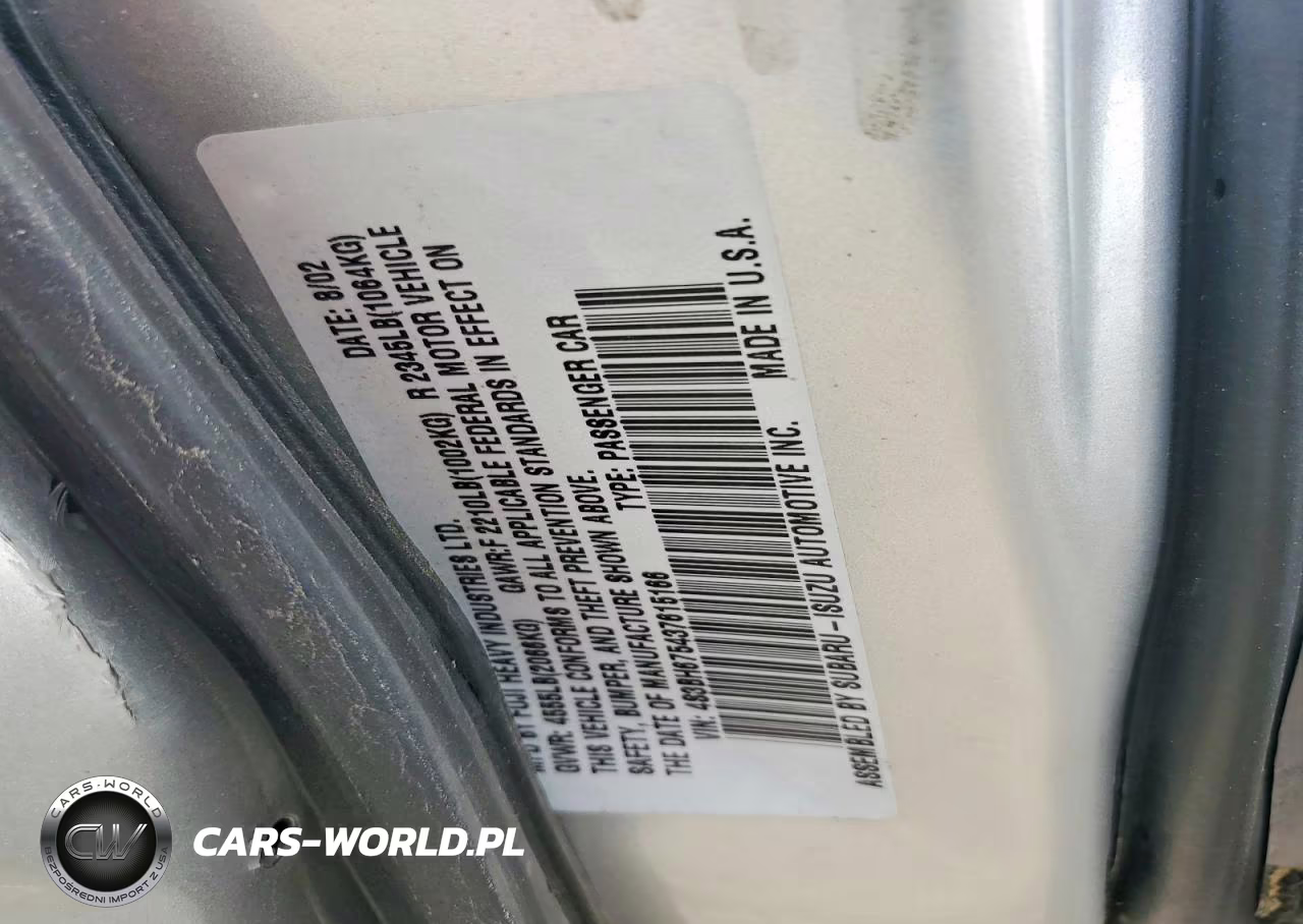 2003 Subaru Legacy Outback Awp VIN:4S3BH675437615166 - 12