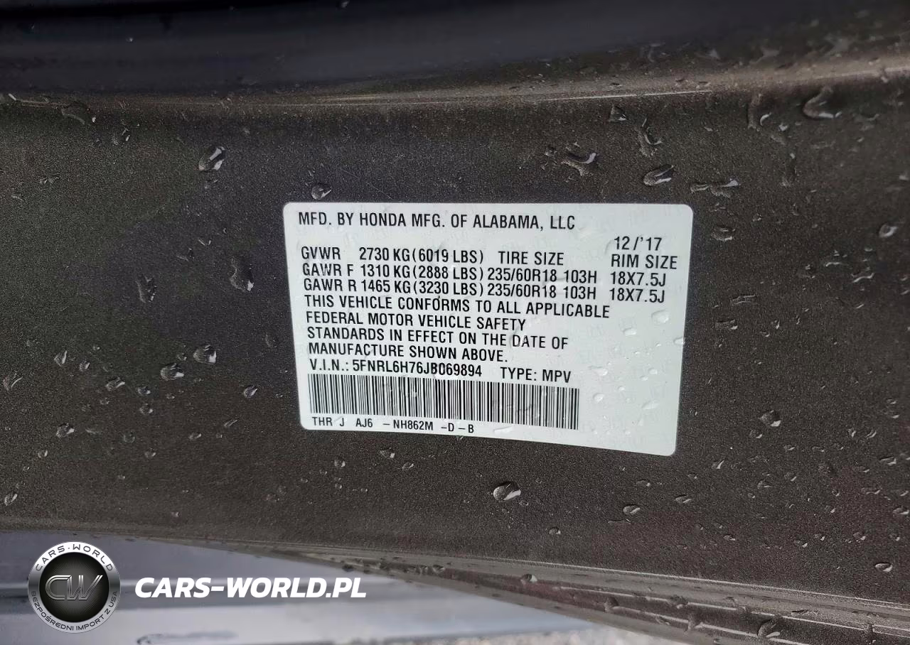 2018 Honda Odyssey Exl VIN:5FNRL6H76JB069894 - 13