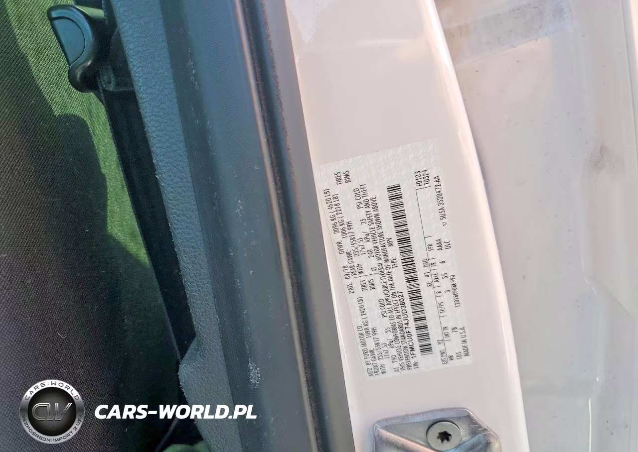 2018 Ford Escape S VIN:1FMCU0F74JUD38027 - 12